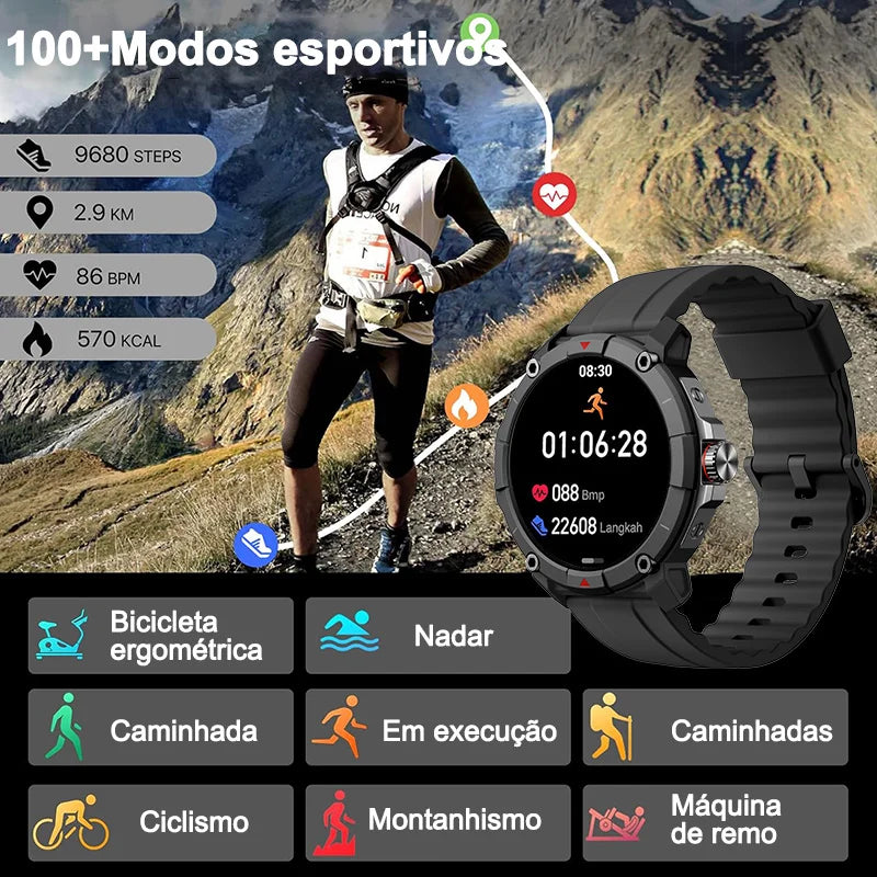 Relógio Smart MASX Oasis X Premium - GPS, Alexa Integrada, Hi-Fi Bluetooth, Chamadas, Esportivo e Militar